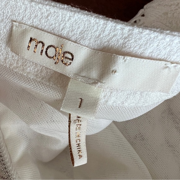 MAJE Rossignol white Fit-and-Flare Mini Dress size 1 or Small - Picture 10 of 16